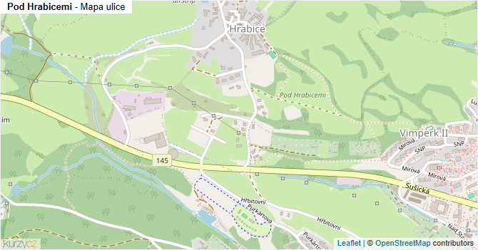 Pod Hrabicemi - mapa ulice