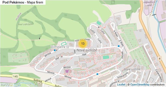 Pod Pekárnou - mapa firem