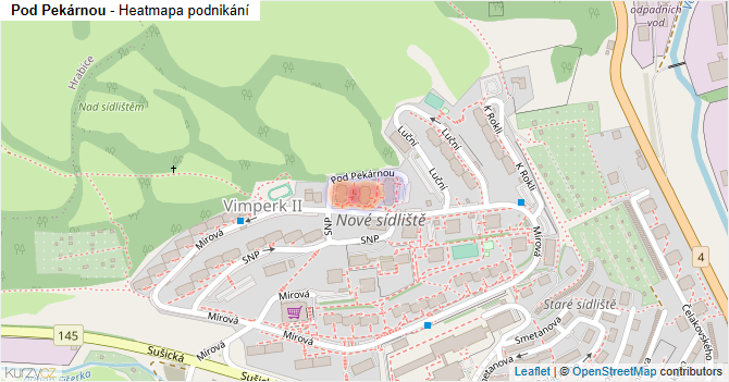 Pod Pekárnou - mapa podnikání