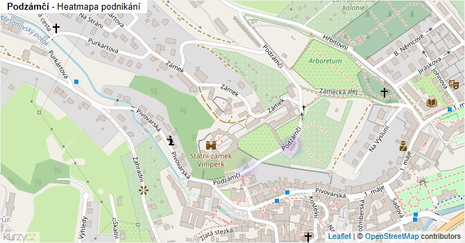 Podzámčí - mapa podnikání