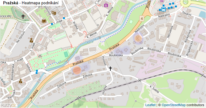 Pražská - mapa podnikání
