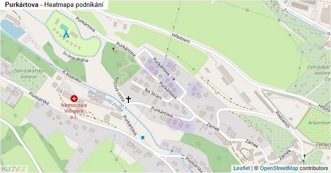 Purkártova - mapa podnikání