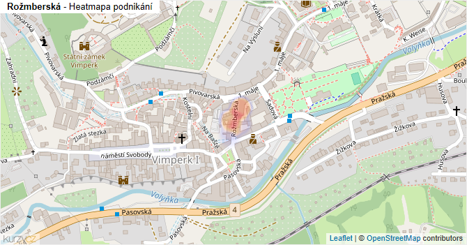 Rožmberská - mapa podnikání