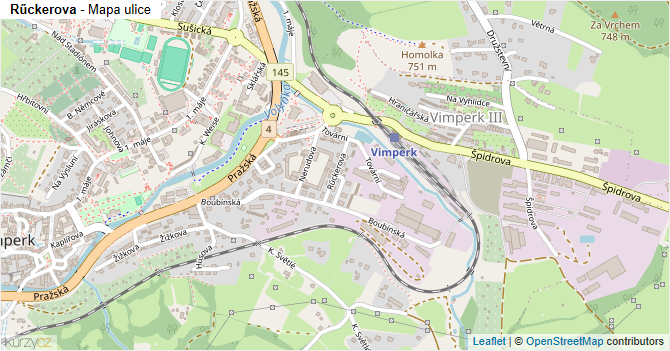Rűckerova - mapa ulice