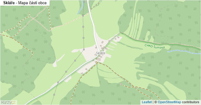 Skláře - mapa části obce