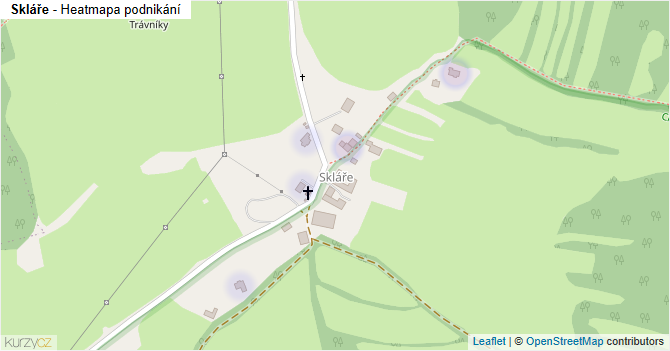 Skláře - mapa podnikání