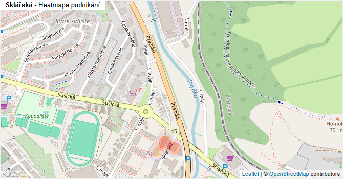 Sklářská - mapa podnikání