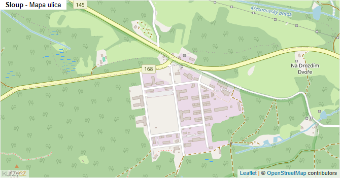 Sloup - mapa ulice