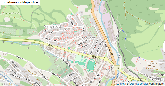 Smetanova - mapa ulice