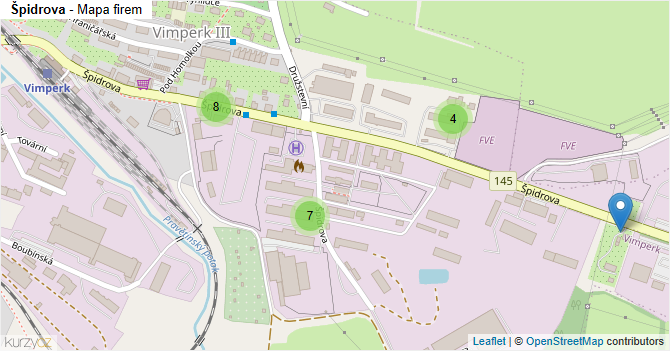 Špidrova - mapa firem