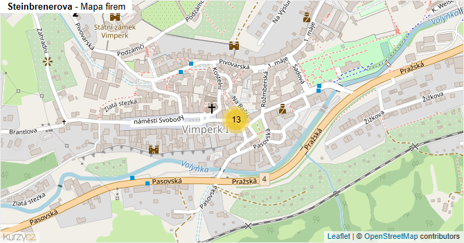 Steinbrenerova - mapa firem