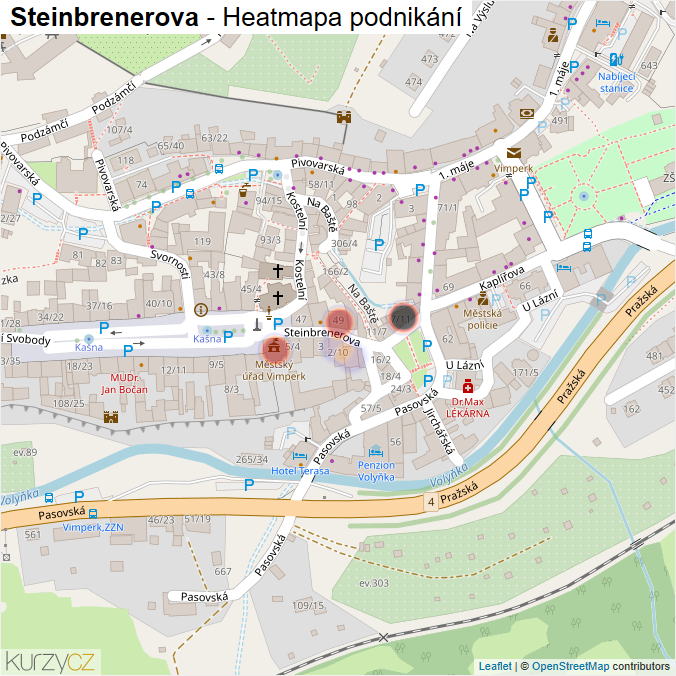 Mapa Steinbrenerova - Firmy v ulici.