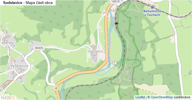 Sudslavice - mapa části obce