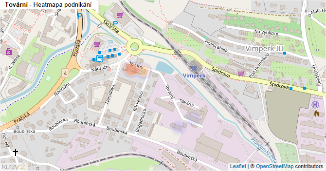 Tovární - mapa podnikání