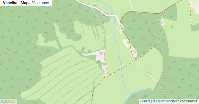 Veselka - mapa části obce