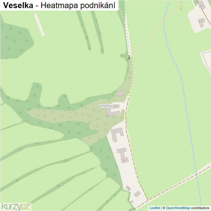 Mapa Veselka - Firmy v části obce.