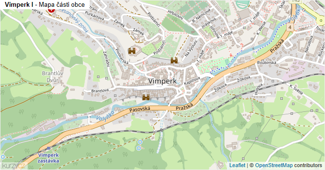 Vimperk I - mapa části obce
