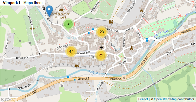 Vimperk I - mapa firem