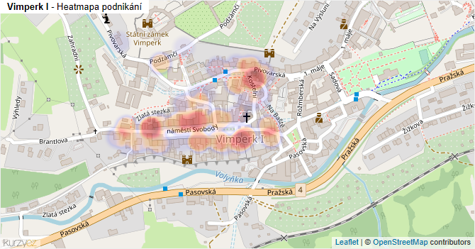 Vimperk I - mapa podnikání