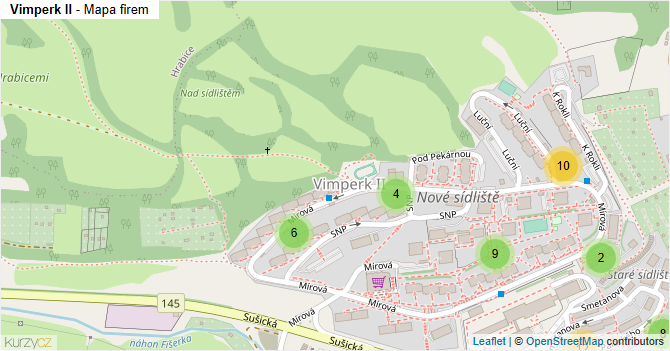 Vimperk II - mapa firem