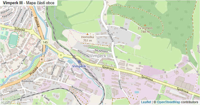 Vimperk III - mapa části obce
