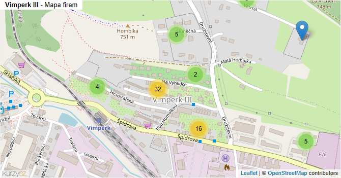Vimperk III - mapa firem