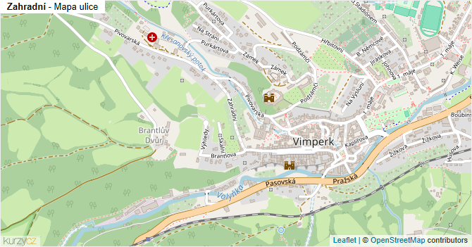Zahradní - mapa ulice
