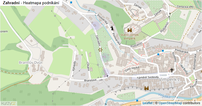 Zahradní - mapa podnikání