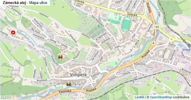 Zámecká alej - mapa ulice