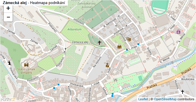 Zámecká alej - mapa podnikání