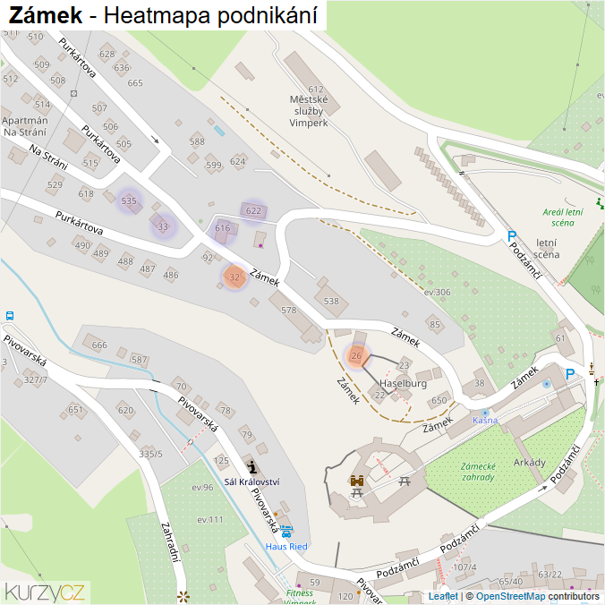 Mapa Zámek - Firmy v ulici.