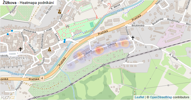 Žižkova - mapa podnikání