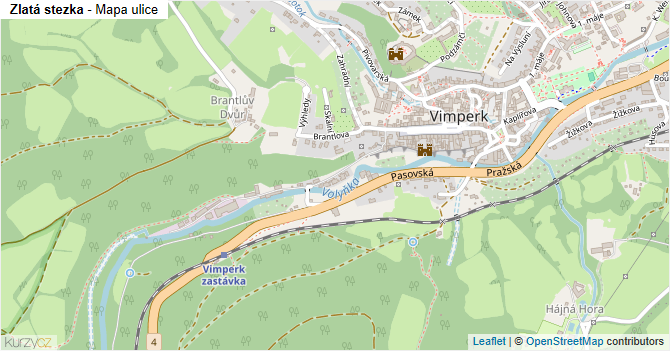 Zlatá stezka - mapa ulice