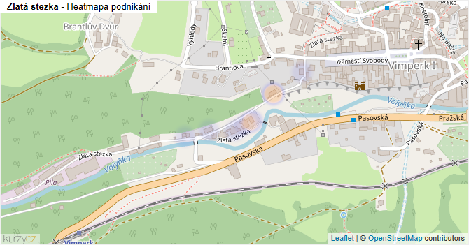 Zlatá stezka - mapa podnikání