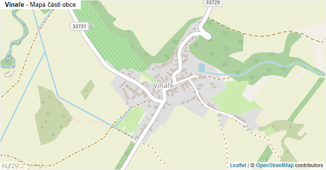 Vinaře - mapa části obce