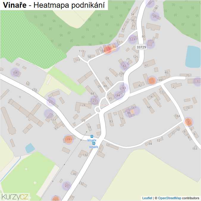 Mapa Vinaře - Firmy v části obce.