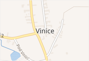 Vinice v obci Vinaře - mapa části obce