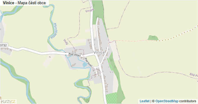 Vinice - mapa části obce