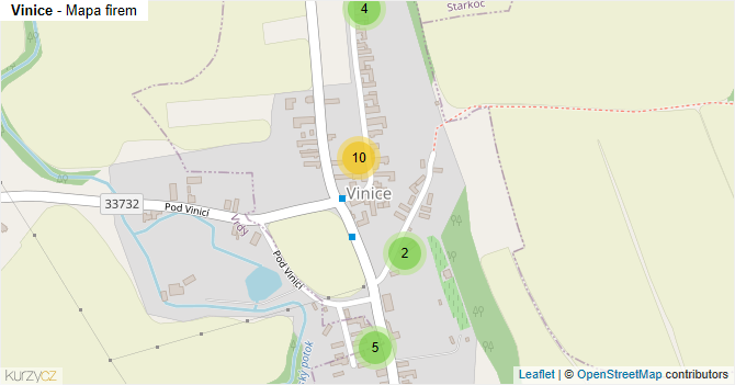 Vinice - mapa firem