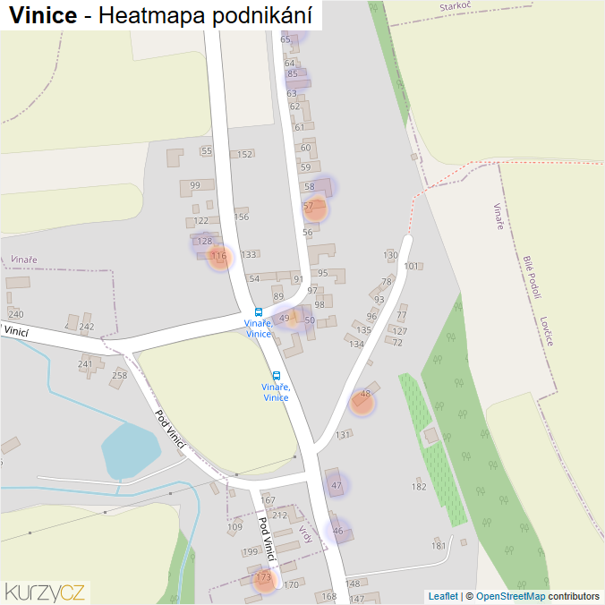 Mapa Vinice - Firmy v části obce.