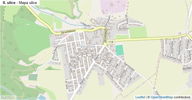 II. ulice - mapa ulice