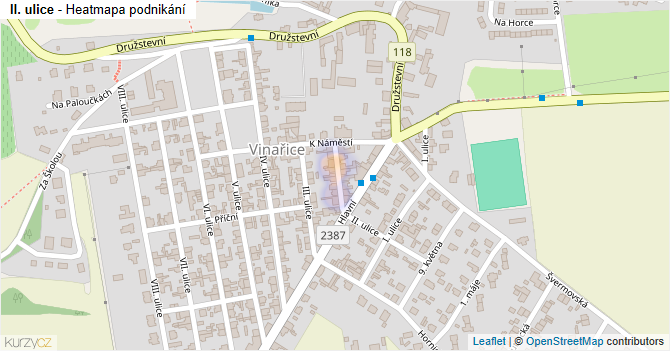 II. ulice - mapa podnikání