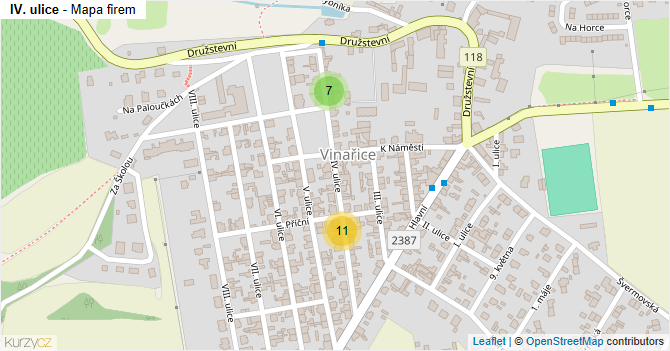 IV. ulice - mapa firem