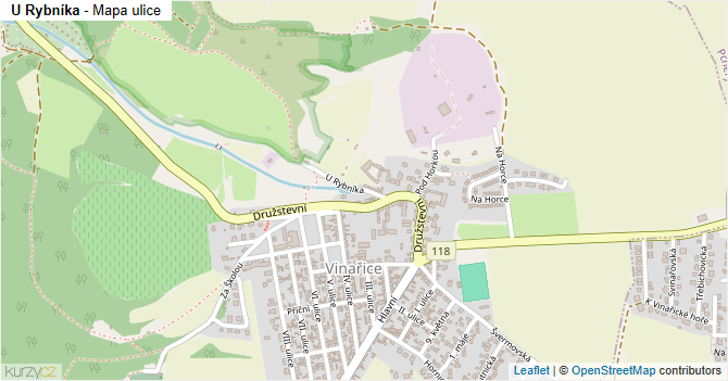 U Rybníka - mapa ulice