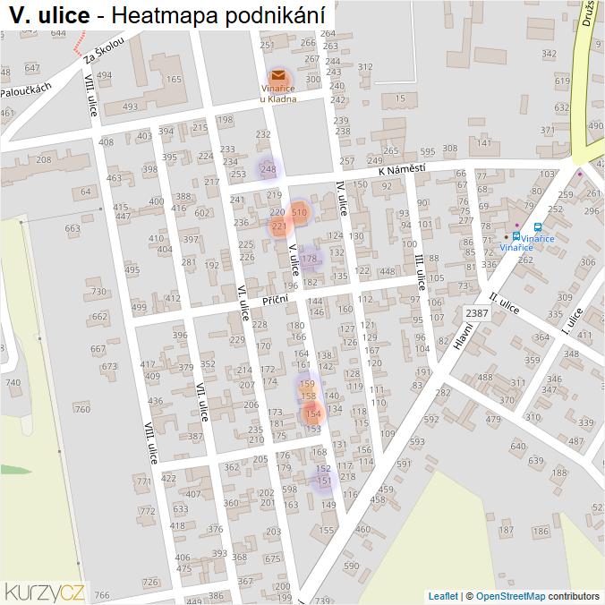 Mapa V. ulice - Firmy v ulici.