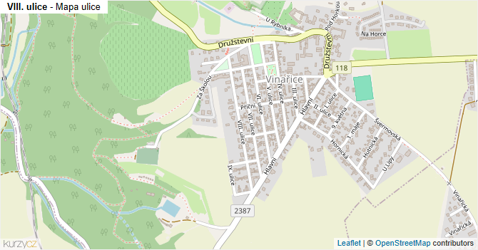 VIII. ulice - mapa ulice