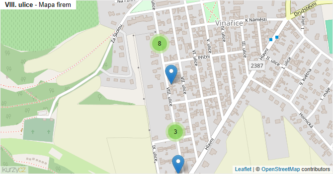 VIII. ulice - mapa firem