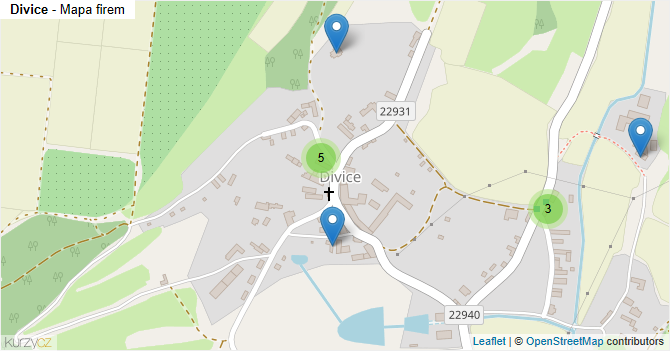 Divice - mapa firem