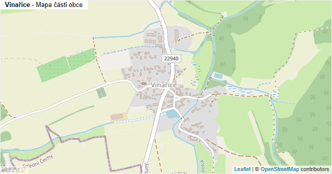 Vinařice - mapa části obce