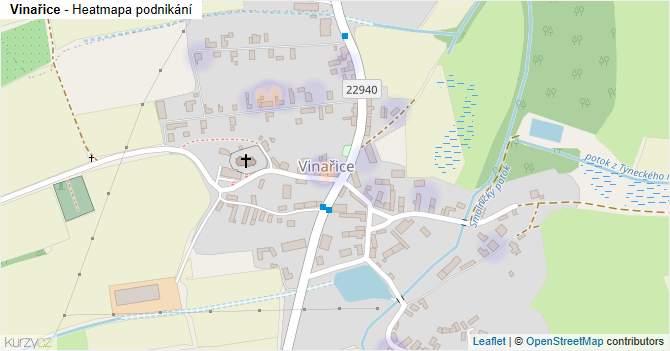 Vinařice - mapa podnikání